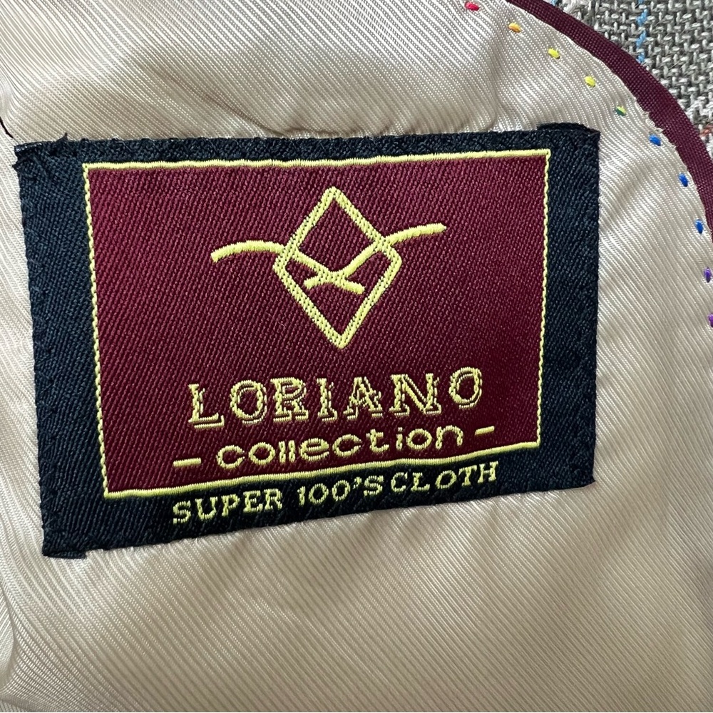 Loriano 40R Disegno Collezione Super 100s Men's Wool Blazer Sport Coat Glenplaid - Picture 11 of 15
